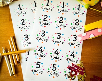 30 Happy Birthday age 1-5 Birthday Stickers / Envelope Seals