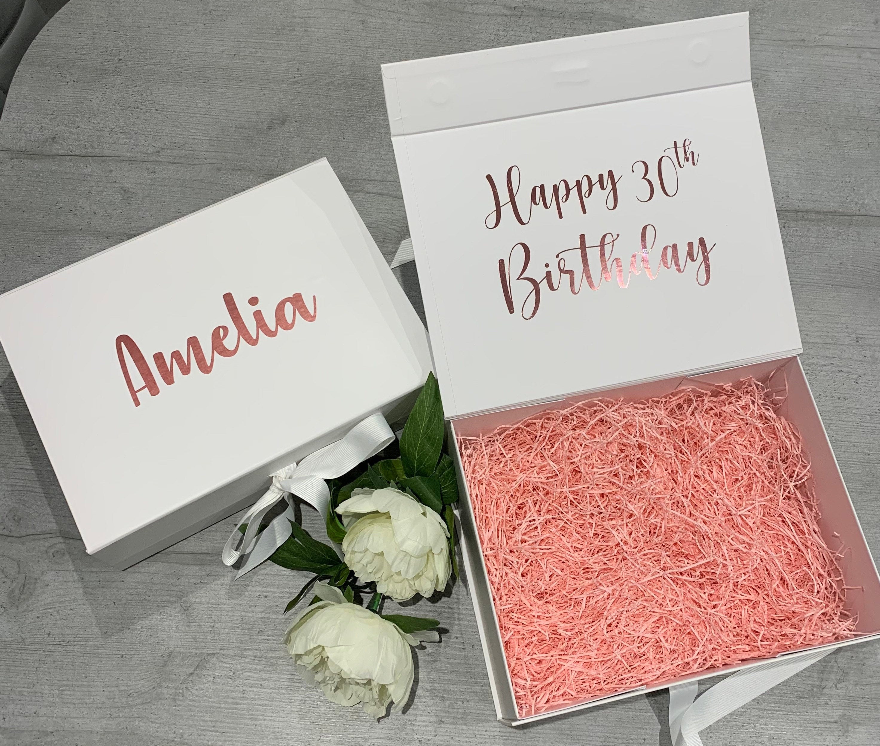 Happy Birthday Gift Box Personalised Name & Age Large Luxury Etsy UK