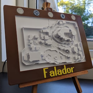 RuneScape Falador City Topographische Karte | Old School Runenstück | Runenstück | GRATIS Runen | Wandkunst