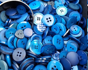 Mixed 50g bag Dark Blue Buttons