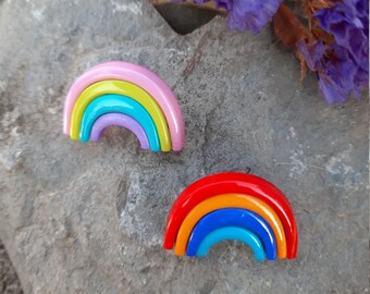 Rainbow Buttons. Bright or Pastel you decide. 2 buttons per listing.