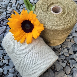 Ecru and Sage selection of 2mm Jute Twine. 5, 10 & 20 metre lengths
