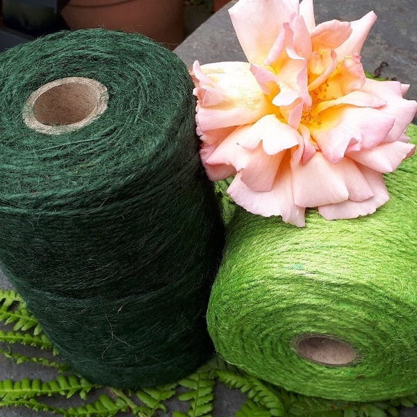 Lush Green selection of 2mm Jute Twine. 5,10 & 20 metre lengths.