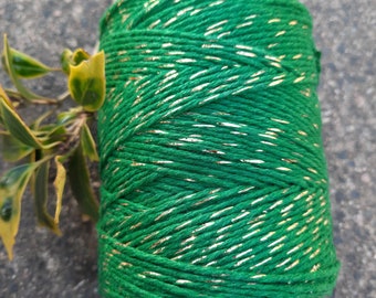 Dark Green and Gold Sparkle Bakers Twine. 10 and 20 metre lengths