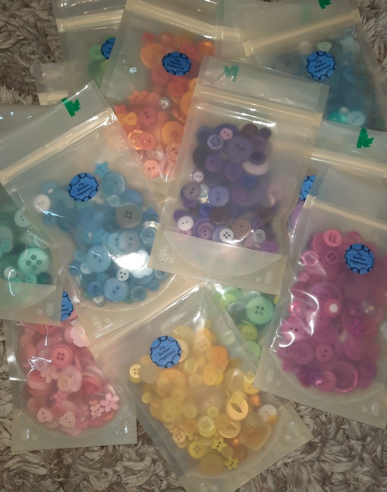 Mixed 50g Bag of Pastel Buttons - Etsy