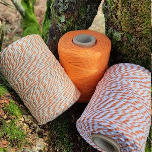Oranges selection of bakers twine. 5, 10 and 20 metre lengths.