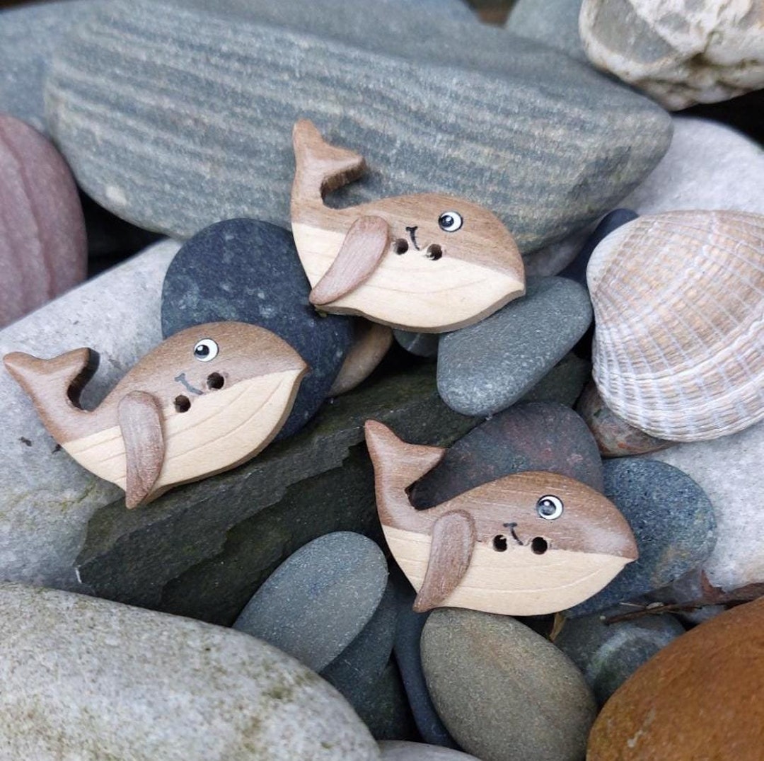 Wooden Whale Button. 30mm - Etsy