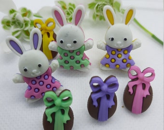 Easter collection. Bunnies, Easter Eggs, Spring Lambs.
