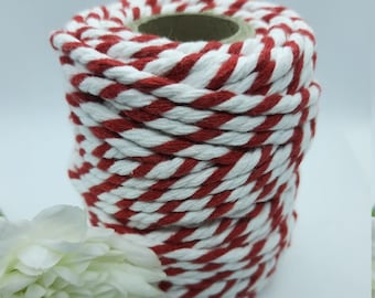 Chunky Cotton Bakers Twine: Red, White, & Solid - 4mm