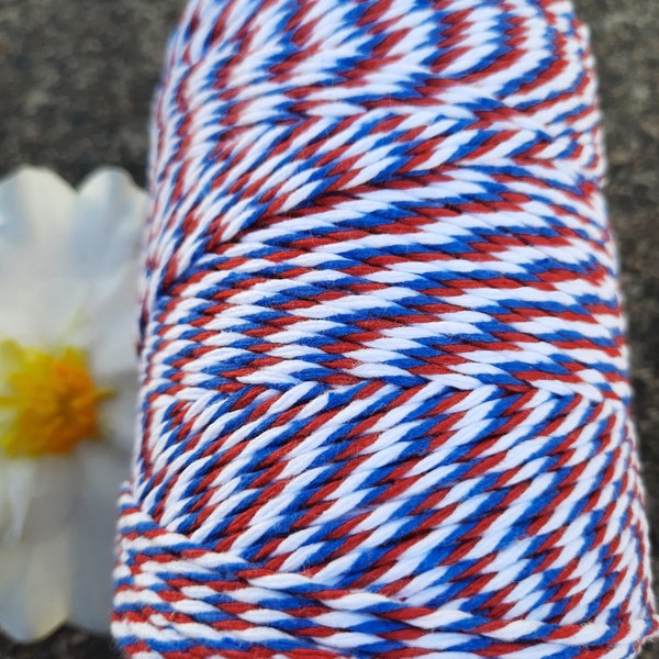 Red, White and Blue Bakers Twine. 5, 10 and 20 metre lengths