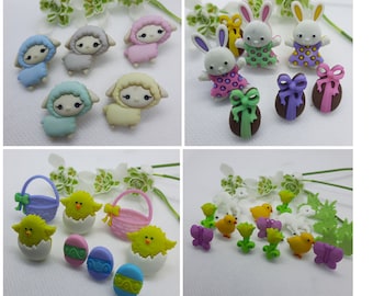 Easter collection. Bunnies, Easter Eggs, Spring Lambs.