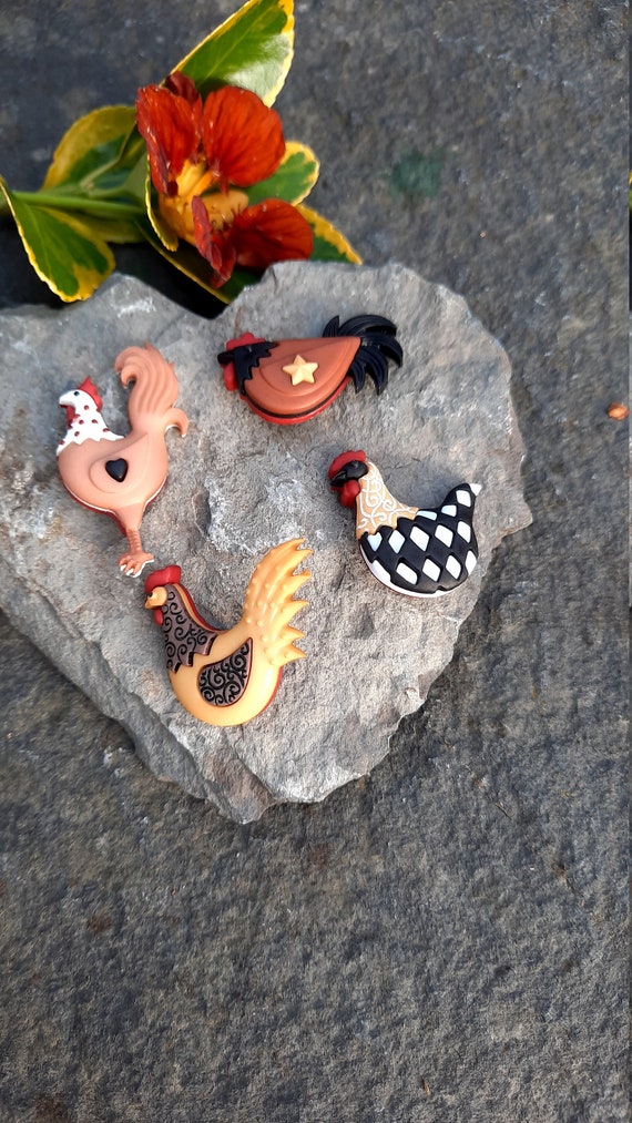 4 Strutting Chickens how marvellous. | Etsy