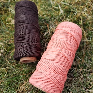 Chocolate Brown and Coral Sunset Hemp twine.  5 or 10 metre lengths.