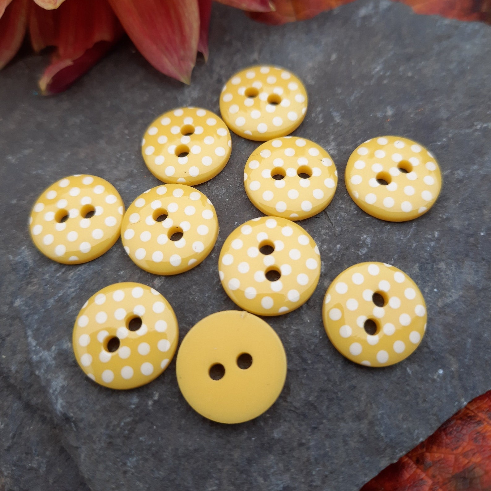13mm spotty dotty prettyfull little buttons. 10 buttons per Etsy