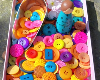 Moroccan Market Button Selection. 50grams of vibrant, rich colourful buttons.