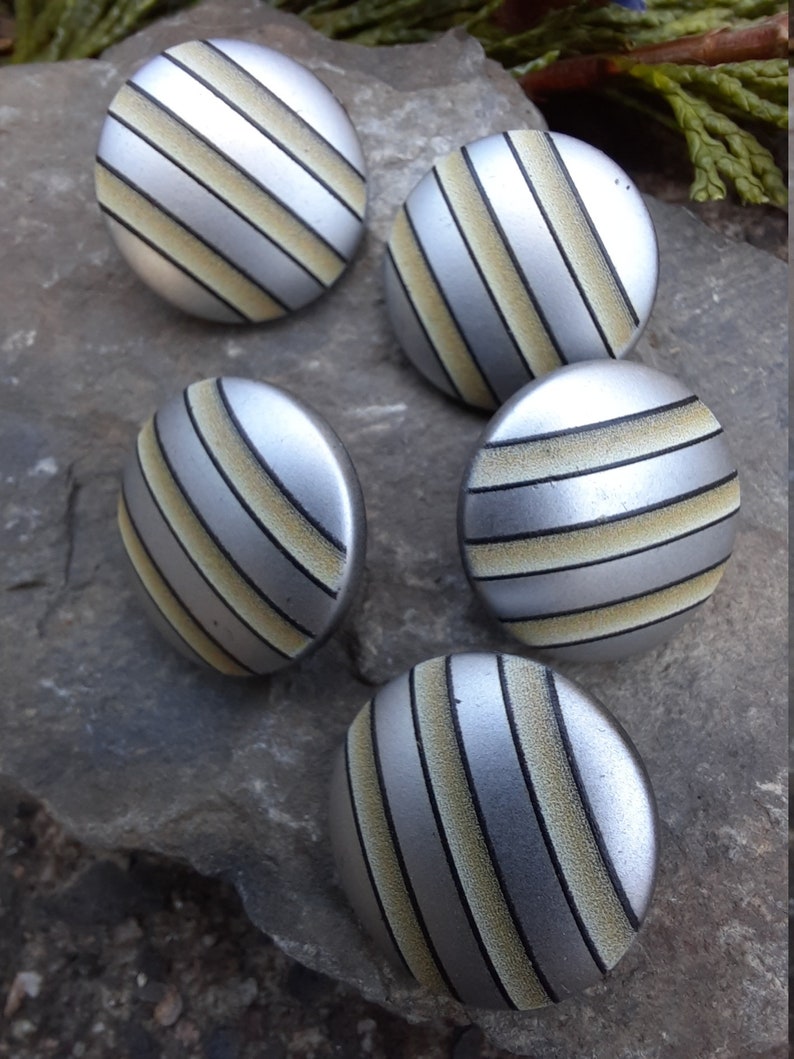Glorious Two Tone Silver Shank Backed Buttons. Sewing Closures ...