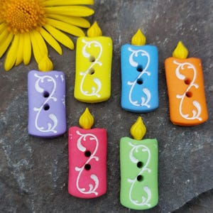 Festkerze Buttons. 6er Pack.