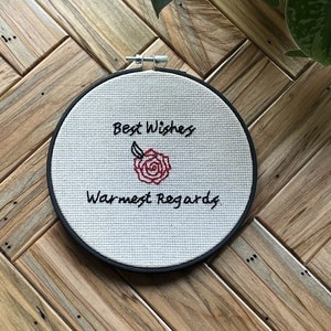 Best Wishes, Warmest Regards Embroidery Hoop