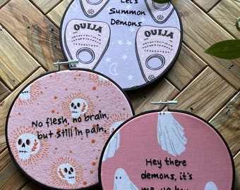 Pastel Halloween Embroidery Hoop
