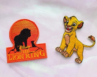 Golden Lion King with Red Hat Glasses Patch Lion Embroidery Design,Lion Pin 
