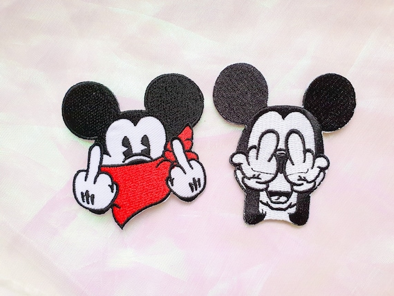 Mickey Mouse with middle finger Iron on Patch Sew on Patch