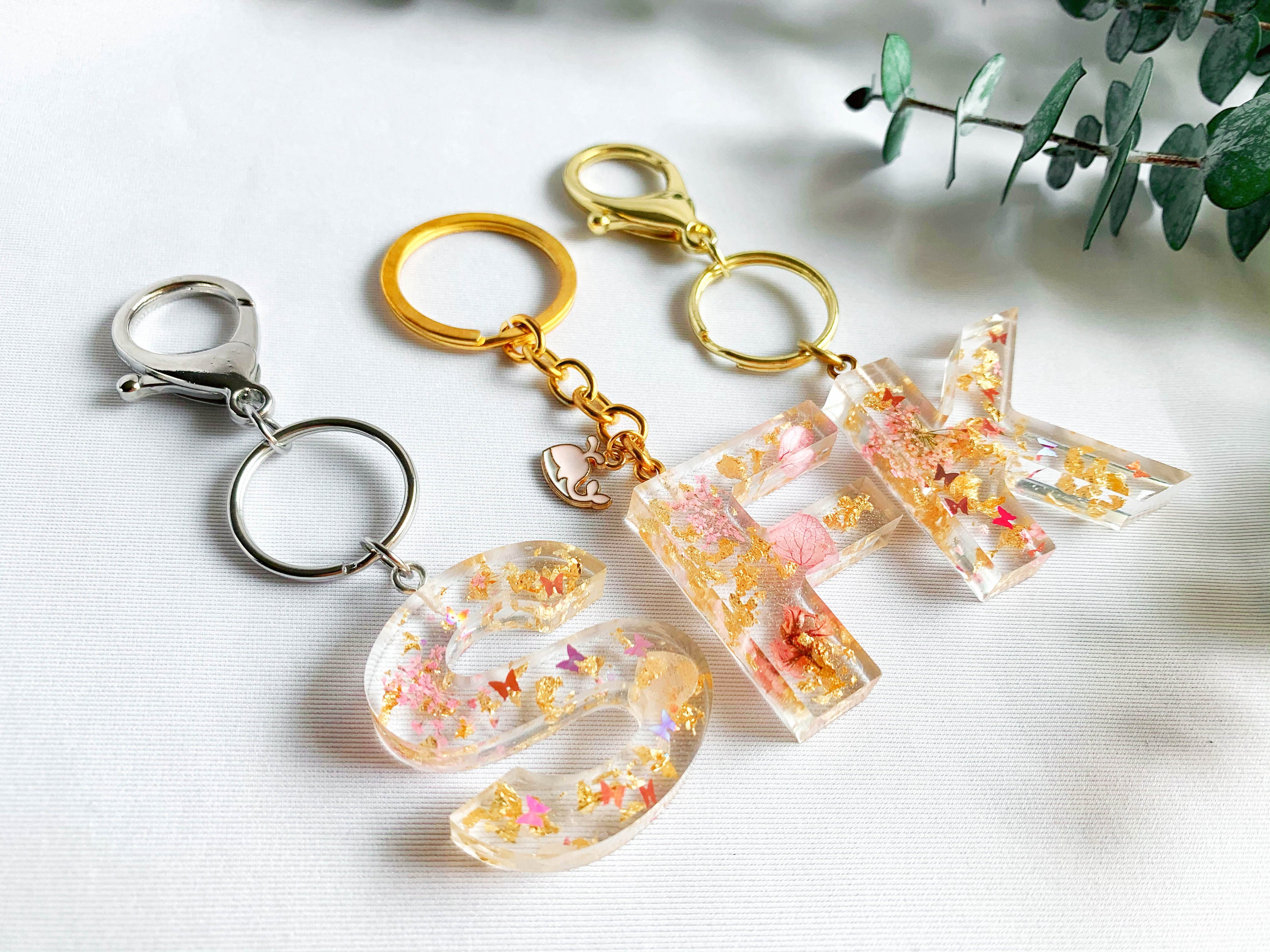 LIGHT PINK KEYCHAIN Custom Epoxy Resin Handmade Real Dried Etsy
