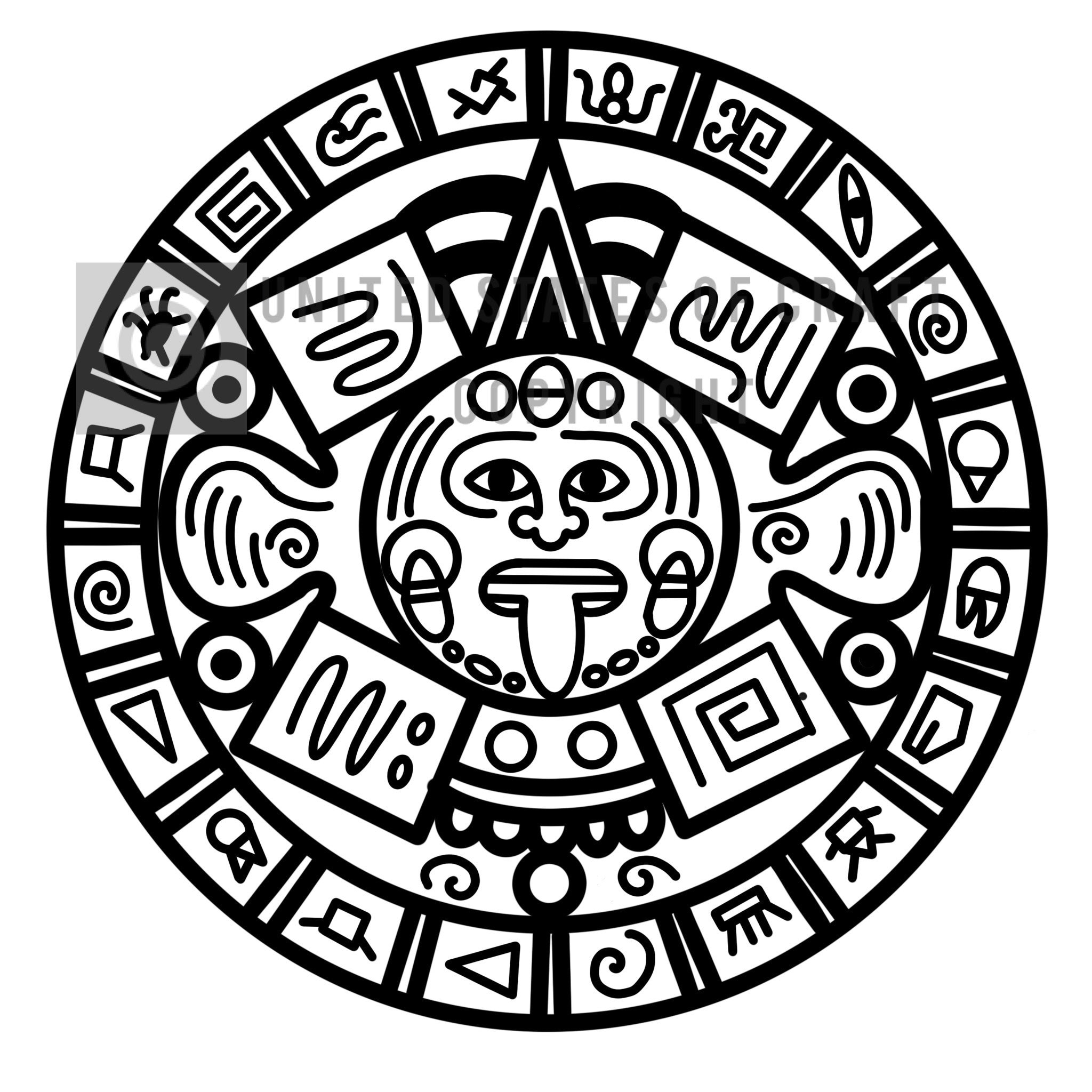Mayan Calendar SVG/JPG file personal license Etsy