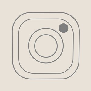 May include: A gray outline of a camera icon with a circle inside and a smaller circle inside that. There is a small gray circle in the upper right corner.
