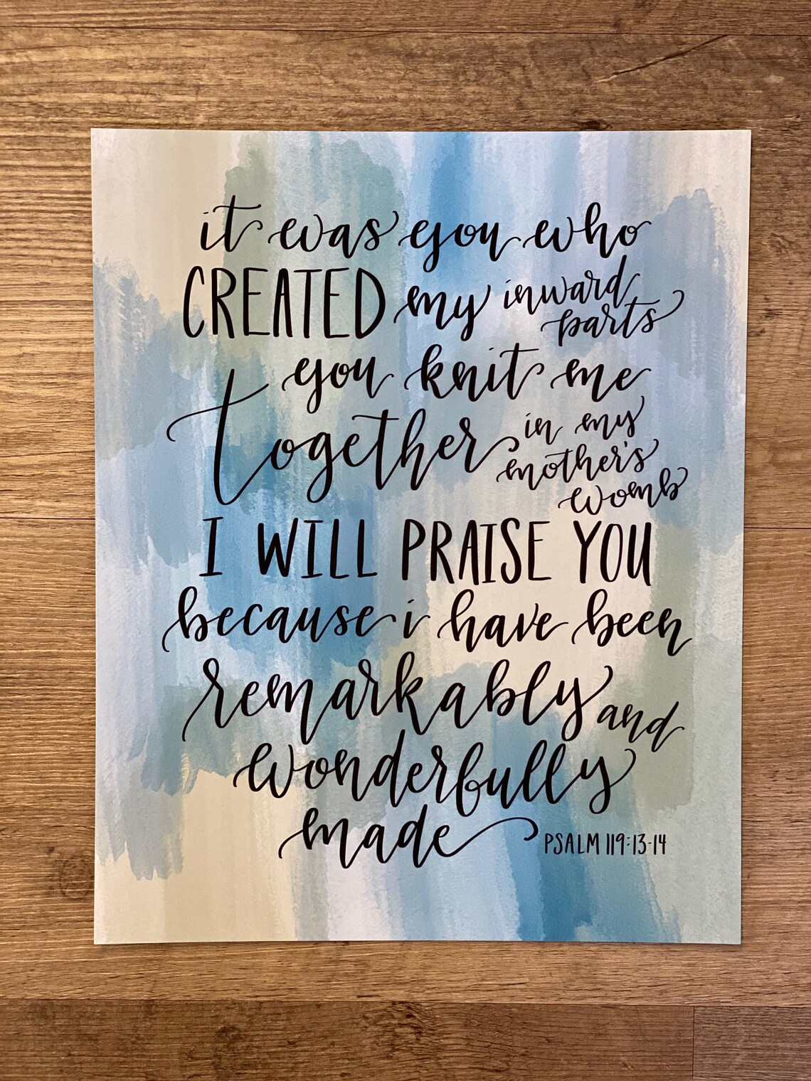 Psalm 119 13 14 Bible Lettering Scripture Art Wall Decor Etsy