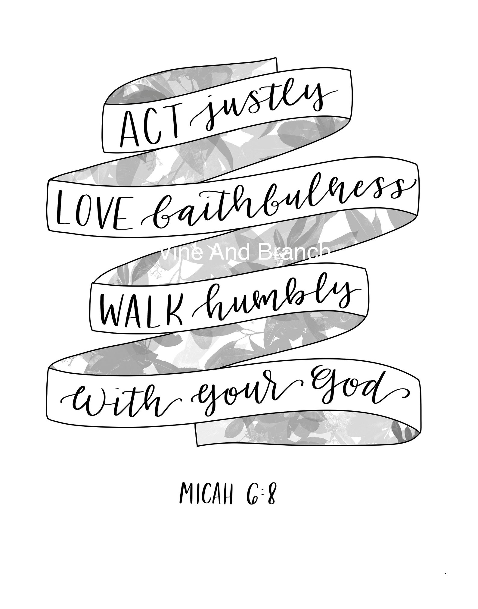 Micah 6:8 Bible Lettering Scripture Art Wall Decor - Etsy