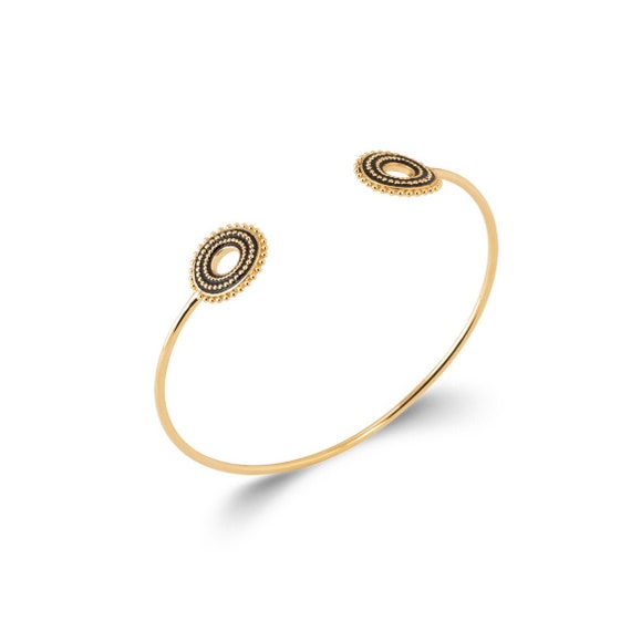 18K Gold plated bracelet Bracelet for women Gold bangle Etsy
