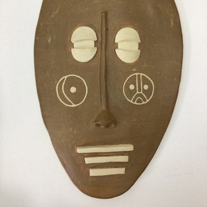 WANAKEE, hanging wall decor, wall art, ceramic face