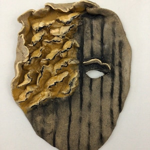 Wall Sculpture | Small Ceramic Wall Art | Ceramic Mask | One of a Kind | Handmade | &quot;DEANHA&quot;