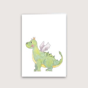 Glückwunschkarte Drache Ella I Kinderkarte  A6 I Doppelkarte mit Umschlag I Kindergeburtstag I Aquarellillustration I Karte für Drachenfans