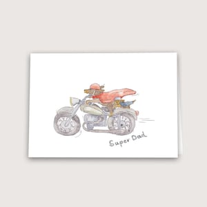 Vatertagskarte - Superdad - I Dackel I A6 I Doppelkarte mit Umschlag I Aquarellillustration I Geschenk zum Vatertag I Papa ist der Beste
