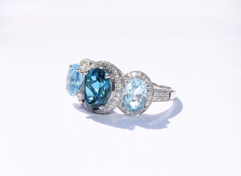 Sterling Silver Band Topaz London blue Blue Topaz-December Birthstone Ring Jewelry Women\u2019s Ring