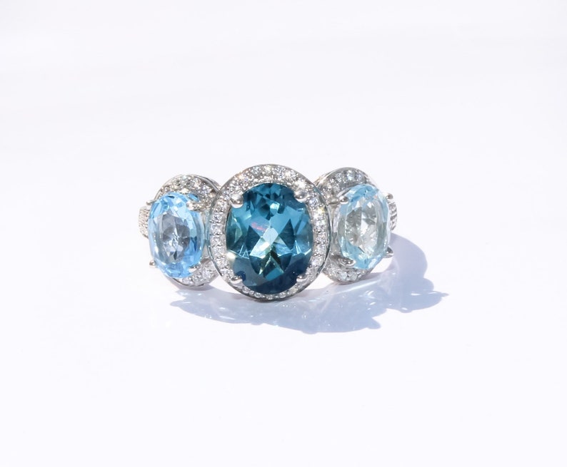 Sterling Silver Band Topaz London blue Blue Topaz-December Birthstone Ring Jewelry Women\u2019s Ring