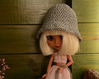 Raffia hat and bag  for Blythe, Blythe straw hat, Blythe summer hat, Blythe beach hat