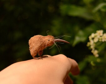 Miniature kiwi bird micro kiwi bird, tiny crochet kiwi OOAK  Ukrainian Artist To order
