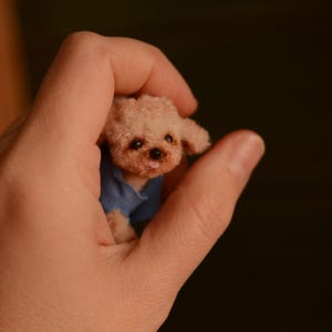 Charming Realistic Dollhouse Puppy: Poodle & Maltese, Pet Lover&#39;s Mini Dog Figurine for Dollhouses