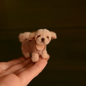 Realistic Poodle & Maltese Puppy Dollhouse Companion, Pet Lover&#39;s Mini Dog Figurine for Dollhouses