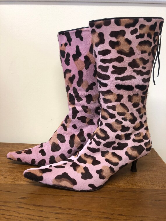pink leopard print boots