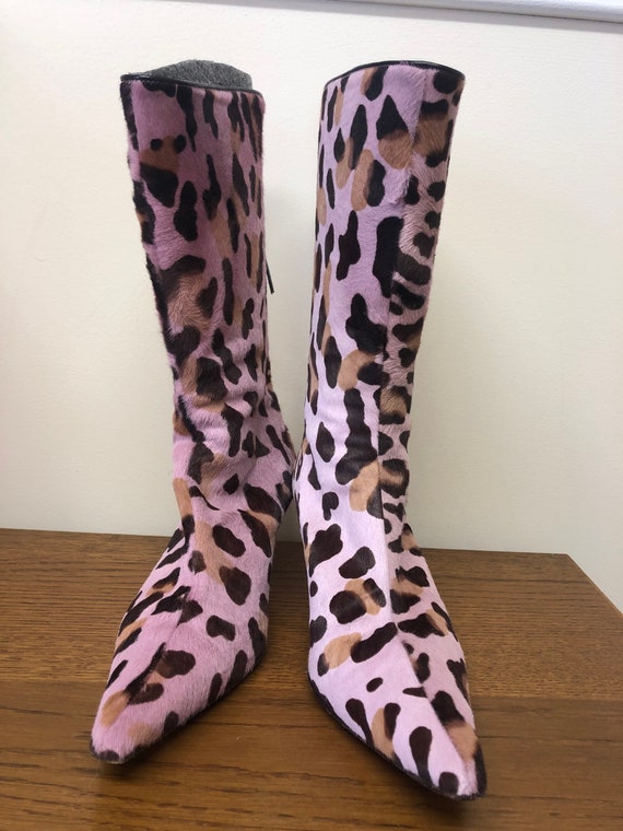 pink leopard print boots