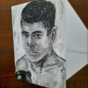 Muhammad Ali tarjeta de cumpleaños -saludo lee 'Feliz cumpleaños Champ' Amante del boxeo temática de tamaño A6