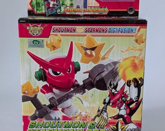 Digimon Xros Wars Xros Figure Series 1 Shoutmon & Starmons Set Digimon Fusion Xros Action Figure Digi-Fusion Asia Version Card Included