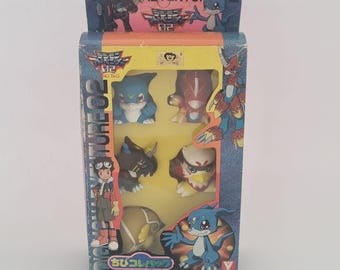 Yutaka Digimon Adventure 02 Chibi Collection Set Mini Figures Digimon Partner Mini Figures Veemon Flamedramon Hawkmon Armadillomon Rare