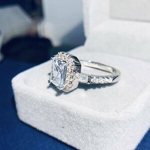 1 CT Radiant Cut Moissanite Engagement Ring 14k White Gold | Etsy