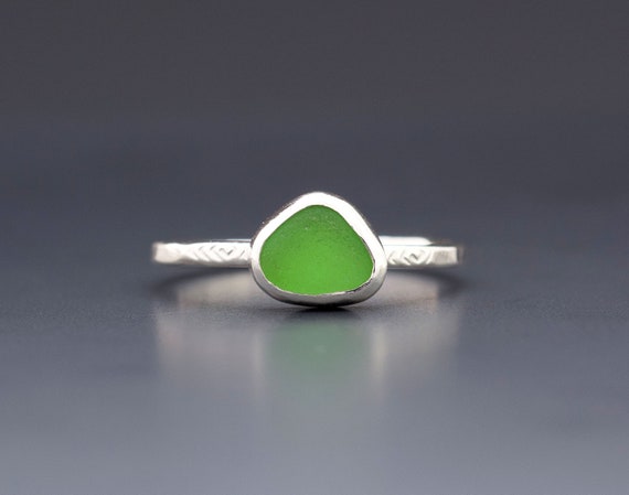 Sz 7 12 Sea Glass Stackable Ring Set Sterling Silver