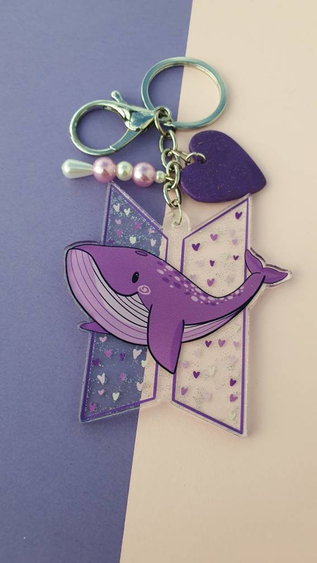 Bangtan Acrylic Keychain// Purple Whale Acrylic Keychain Etsy Singapore