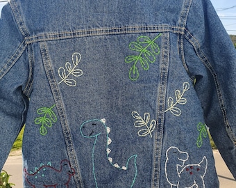 Dinosaur embroidered jacket // Boy denim Jacket embroidered